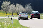 Audi Q5 3.0 TDI Quattro, BMW X3 x-Drive 30d, beide Fahrzeuge, Rückansicht