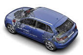 Dual-Mode-Hybrid-Technologie, A1 E-Tron, Draufsicht
