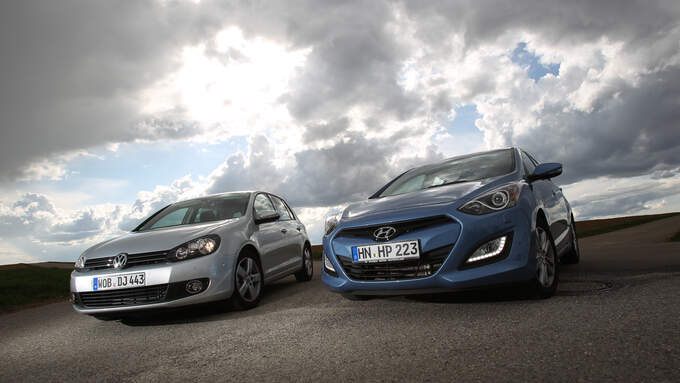 Hyundai i30 1.6 CRDi, VW Golf 1.6 TDI, Frontansicht