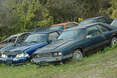 Rechts im Bild ein Mercury Capri. In den 80er Jahren war das ein Schwestermodell des Ford Mustang. Mustang-Tuner in Kanada