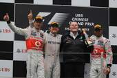 Siegerpodest  - Formel 1 - GP China - 15. April 2012