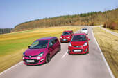 VW Up 1.0, Kia Picanto 1.2, Renault Twingo 1.2, Fiat Panda 0.9 Twinair, Front