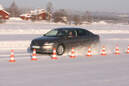 Winterreifentest, Schneelandschaft, Pylonen