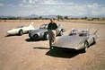 Showcars Firebird 1 bis 3 und Harley Earl, der Leiter der Art and Colour Section.