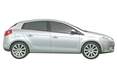 In der Seitenansicht prägt Fiat den sportlichen Touch des Bravo durch eine starke abfallende Fensterlinie sowie durch eine flache stehende Windschutzscheibe und ein coupéhaft gewölbtes Dach.